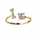 A-Z Letter Gold Adjustable Ring Initial Letter Creative Rings Trendy Jewelry
