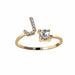 A-Z Letter Gold Adjustable Ring Initial Letter Creative Rings Trendy Jewelry
