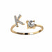 A-Z Letter Gold Adjustable Ring Initial Letter Creative Rings Trendy Jewelry