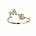 A-Z Letter Gold Adjustable Ring Initial Letter Creative Rings Trendy Jewelry