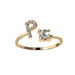 A-Z Letter Gold Adjustable Ring Initial Letter Creative Rings Trendy Jewelry