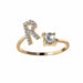 A-Z Letter Gold Adjustable Ring Initial Letter Creative Rings Trendy Jewelry