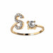 A-Z Letter Gold Adjustable Ring Initial Letter Creative Rings Trendy Jewelry