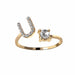 A-Z Letter Gold Adjustable Ring Initial Letter Creative Rings Trendy Jewelry