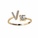 A-Z Letter Gold Adjustable Ring Initial Letter Creative Rings Trendy Jewelry