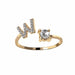 A-Z Letter Gold Adjustable Ring Initial Letter Creative Rings Trendy Jewelry