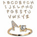 A-Z Letter Gold Adjustable Ring Initial Letter Creative Rings Trendy Jewelry