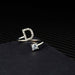 A-Z Letter Silver Adjustable Ring Initial Letter Creative Rings Trendy Jewelry