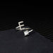 A-Z Letter Silver Adjustable Ring Initial Letter Creative Rings Trendy Jewelry