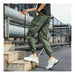 Men's Side Pockets Ribbons Cargo Harem Pants Joggers Streetwear Trouser Pants