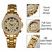 Women Fashion Luxury Watches Roman Numerals Gold Ladies Wristwatch