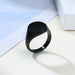 Women Signet Ring Chunky Round Top Stainless Steel Punk Fashion Jewelry