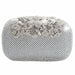 Silver Diamante Crystal Diamond Evening Bag Women Designer Clutch Handbag