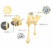 925 Sterling Silver Handmade Fine Jewelry 18K Gold Bee & Dripping Honey Stud Earrings