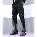 Streetwear Ribbons Pockets Harem Pants Men Summer Casual Hip Hop Joggers Pants