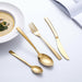 24PCS Gold Tableware Cutlery Dinner Set Knives Forks Spoons Dinnerware Set