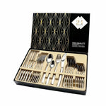 24PCS Gold Tableware Cutlery Dinner Set Knives Forks Spoons Dinnerware Set