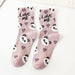 Animal Print Cute Socks Cat Panda Cartoon Design Cotton Woman Socks