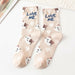 Animal Print Cute Socks Cat Panda Cartoon Design Cotton Woman Socks