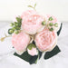 Rose Pink Silk Peony Artificial Flowers Bouquet For Home Wedding Decoration