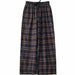Women Elastic Waist Plaid Wide Leg Trouser Pants Simple Chic Trendy Fashion Wear