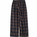 Women Elastic Waist Plaid Wide Leg Trouser Pants Simple Chic Trendy Fashion Wear