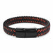 Black/Brown Braided Leather Bracelet Stainless Steel Magnetic Clasp Fashion Unisex Jewelry