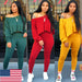 Women 2 Piece Outfits Long Sleeve Off Shoulder Crop Tops Pants Set Casual Sportswear