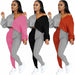 Women 2 Piece Outfits Long Sleeve Off Shoulder Crop Tops Pants Set Casual Sportswear