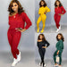 Women 2 Piece Outfits Long Sleeve Off Shoulder Crop Tops Pants Set Casual Sportswear