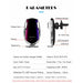 Qi Automatic Clamping Wireless Charger Car Phone Holder Infrared Sensor Air Vent Mount