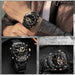 Men Sports Wrist Watch Gold Waterproof Dual Display Male Clock Watches