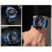 Men Sports Wrist Watch Gold Waterproof Dual Display Male Clock Watches