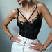 Women Floral Lace Bodysuit Ladies Bandage Sexy Mesh Bodysuit