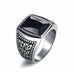 Men's Rings Punk Rock 316L Stainless Steel Signet Hip Hop Rings Jewelry