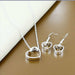 925 Sterling Silver Jewelry Sets Insect Moon Round Ball Necklace Earrings Sets
