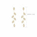Luxury 14K Gold Plated Leaves Earrings Delicate Micro Inlaid Cubic Zircon Stud Earrings