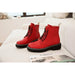 Women Ankle Shoes Genuine Leather Thick Ladies Short Boots