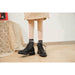 Women Ankle Shoes Genuine Leather Thick Ladies Short Boots