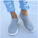 Women Shoes Knitting Sneakers Spring Summer Slip On Flat Shoes Loafers