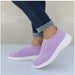 Women Shoes Knitting Sneakers Spring Summer Slip On Flat Shoes Loafers
