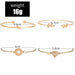 4pcs/Set Fashion Bohemia Leaf Knot Link Chain Charm Bracelet Bangles Women Gold Jewelry