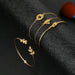 4pcs/Set Fashion Bohemia Leaf Knot Link Chain Charm Bracelet Bangles Women Gold Jewelry