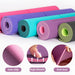 Double Sided Non-Slip Yoga Mat Exercise Pad with Position Line