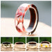 Handmade Wood Resin Rings Flowers Plants Inside Jewelry Landscape Transparent Wooden Resin Ring