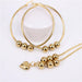 Stainless Steel Beads Necklace Earrings Women Fashion Jewelry Set