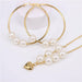 Stainless Steel Beads Necklace Earrings Women Fashion Jewelry Set