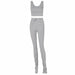 Women Casual Sportswear Sleeveless Tracksuits Fashion Workout Tank Top Stacked Pant Set