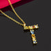 925 Sterling Silver Gold Letter Pendant Initial Alphabet Necklace Women Jewelry