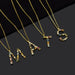 925 Sterling Silver Gold Letter Pendant Initial Alphabet Necklace Women Jewelry
